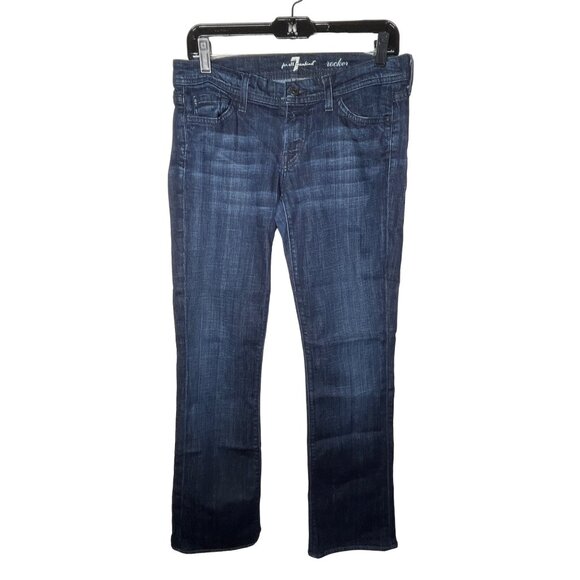 7 For All Mankind Jeans Womens Size 28 Small Rocker Bootcut Denim Pants Blue - Picture 1 of 12